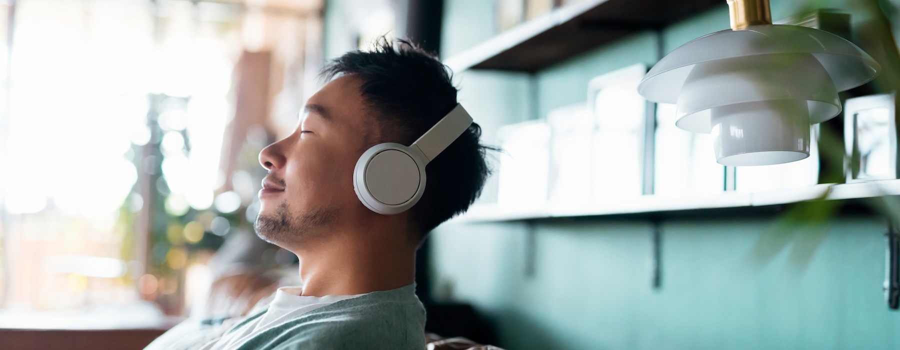 a man wearing headphones